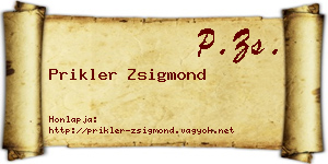 Prikler Zsigmond névjegykártya
