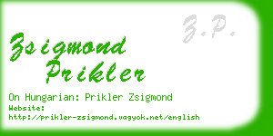 zsigmond prikler business card